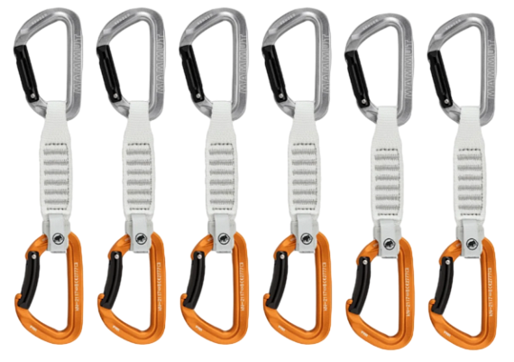 Комплект оттяжек Mammut Sender Keylock Straight/Bent 12см (6шт)  Light Grey/Gold - Фото 1 большая