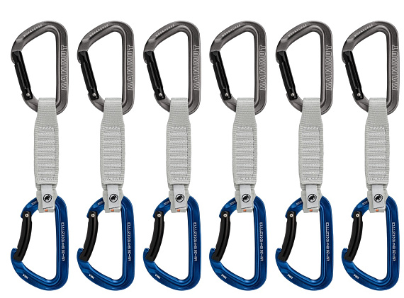 Комплект оттяжек с карабинами Mammut Workhorse Keylock Straight/Bent 12см (6шт)  Grey/Blue - Фото 1 большая