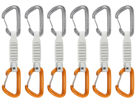 Комплект оттяжек с карабинами Mammut Sender Wire 12см (6шт) Light Grey/Gold - Фото 1 большая