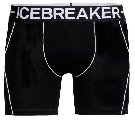 Трусы мужские Icebreaker Anatomica Zone Boxers Black/White - Фото 1 большая