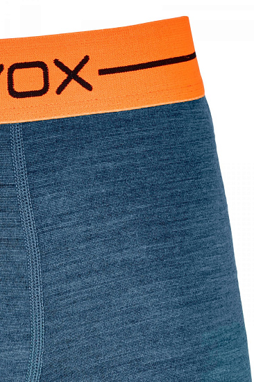 Трусы мужские Ortovox 185 Rock N Wool Boxer Night Blue Blend - Фото 3 большая