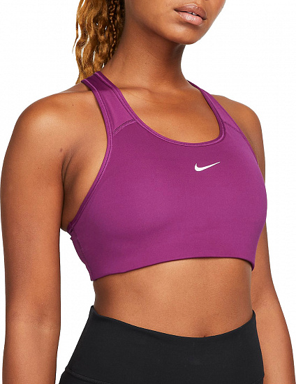 Топ женский Nike Swoosh Bra Pad Sangria/White - Фото 1 большая