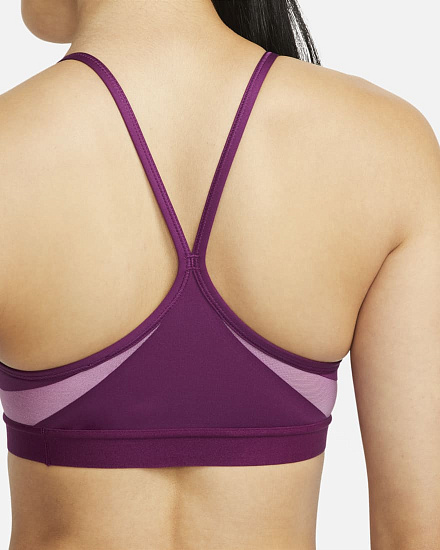 Топ женский Nike Dri-Fit Indy Sangria/Light Bordeaux/Sangria/White - Фото 5 большая