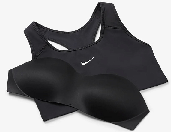 Топ женский Nike Swoosh 1PP Bra Dark Raisin/White - Фото 5 большая
