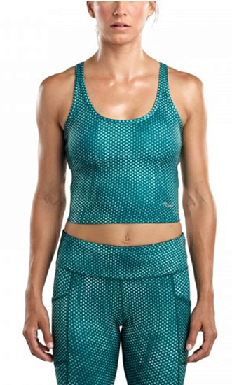 Топ женский Saucony Impulse Crop Top June Bug Print - Фото 3 большая