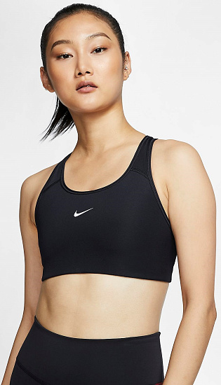 Топ женский Nike Swoosh Bra Pad Black/White - Фото 5 большая