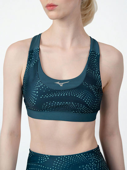 Топ женский Mizuno Alpha Padded Bra Blue Wing Teal - Фото 2 большая