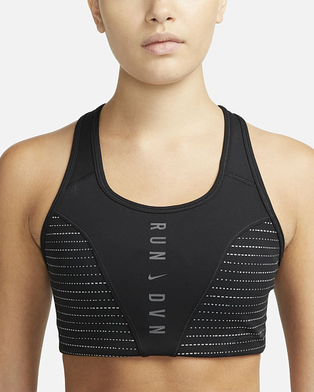 Топ женский Nike Dri-FIT Swoosh Run Division Black/Black/Dk Smoke Grey - Фото 4 большая