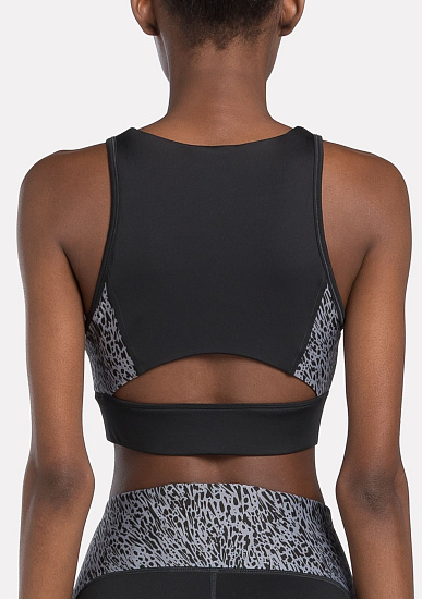 Топ женский Reebok Running Aop Black - Фото 3 большая