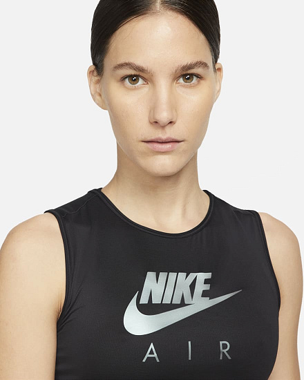 Топ женский Nike Air Dri-FIT Swoosh Black/Black - Фото 3 большая