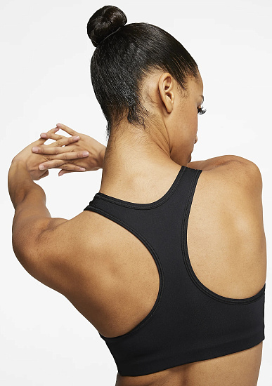 Топ женский Nike Swoosh Bra Non Pad Black/White - Фото 6 большая