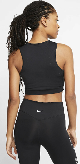 Топ женский Nike Aeroswift Crop Top Black/White - Фото 4 большая