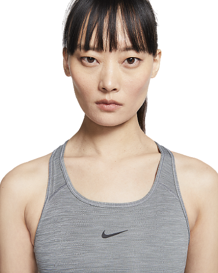 Топ женский Nike Swoosh Bra Pad Smoke Grey/Pure/Black - Фото 3 большая