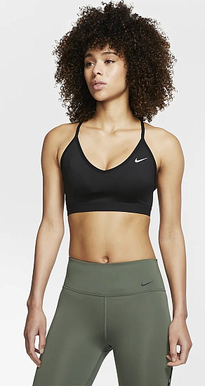 Топ женский Nike Indy Bra Black/Black/Black/White - Фото 3 большая