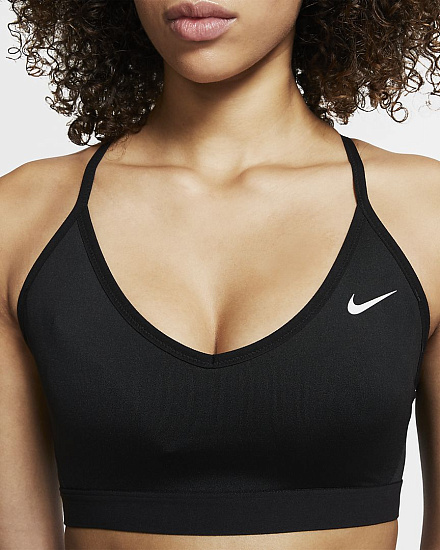 Топ женский Nike Indy Bra Black/Black/Black/White - Фото 6 большая