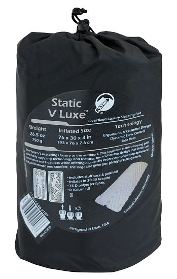 Коврик надувной Klymit Static V Luxe Серый - Фото 3 большая