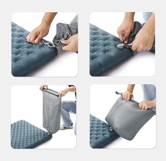 Коврик надувной Naturehike R3.5 Square Black - Фото 3 большая