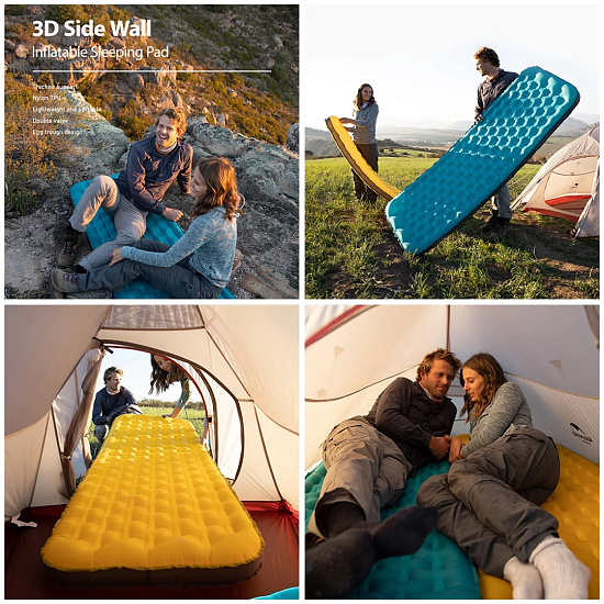 Коврик Naturehike 20Fcd-3D Side Wall Yelllow - Фото 8 большая