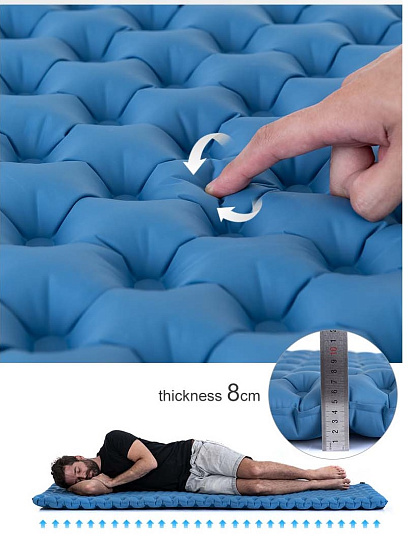 Коврик Naturehike Double Airbag Tpu Q-9C Blue - Фото 11 большая