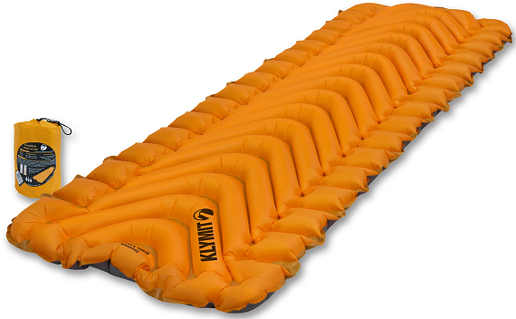 Коврик надувной Klymit Insulated Static V Lite оранжевый - Фото 2 большая