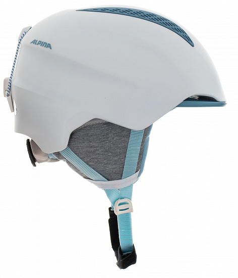 Горнолыжный шлем детский Alpina Grand White/Sky Blue - Фото 1 большая