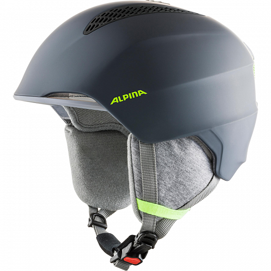 Горнолыжный шлем детский Alpina Grand Charcoal/Neon Yellow - Фото 2 большая