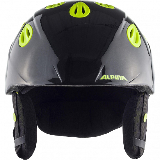 Горнолыжный шлем детский Alpina Grap 2.0 Jr Charcoal/Neon Yellow - Фото 2 большая