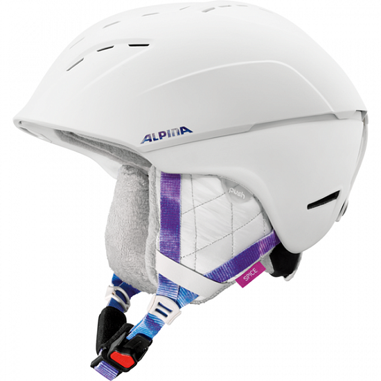 Горнолыжный шлем женский Alpina Spice White-Periwinkle Matt - Фото 1 большая
