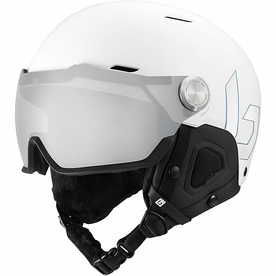 Горнолыжный шлем Bolle Might Visor Premium Mips White Matte - Фото 1 большая