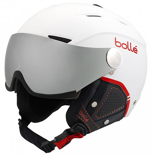 Горнолыжный шлем Bolle Backline Visor Premium Soft White/Red - Фото 1 большая