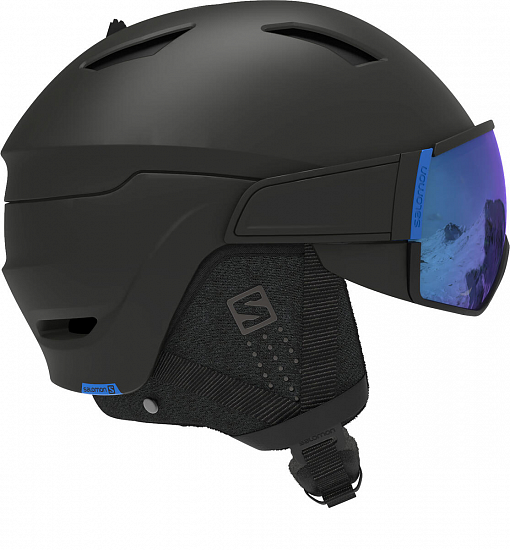 Горнолыжный шлем Salomon Driver Ca Black/Solar Blue - Фото 1 большая