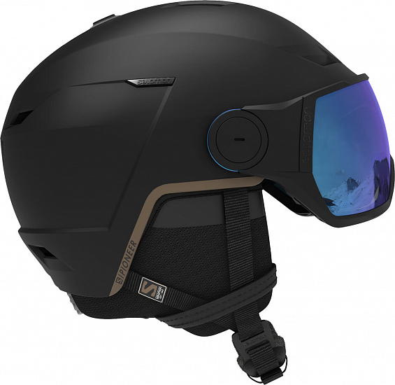 Горнолыжный шлем Salomon Pioneer LT Visor Premium Black - Фото 1 большая