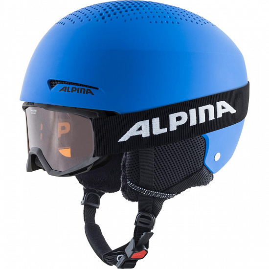 Горнолыжный шлем детский Alpina Zupo Set (+Piney) Blue Matt - Фото 1 большая