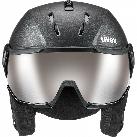 Горнолыжный шлем Uvex Instinct Visor Pro V Black - Фото 2 большая