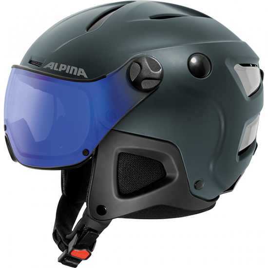 Горнолыжный шлем Alpina Attelas Visor VHM Nightblue Matt - Фото 1 большая