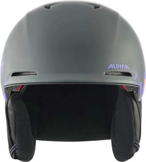 Горнолыжный шлем детский Alpina Brix Jr Midnight Grey/Leo Matt - Фото 2 большая