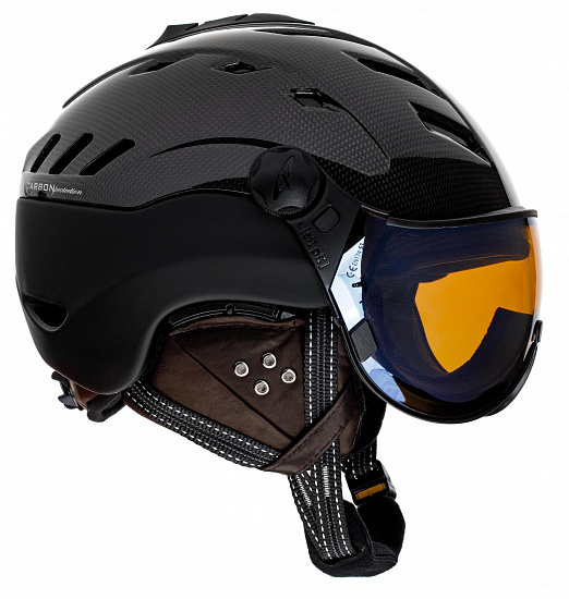 Горнолыжный шлем CP Camurai Carbon Shiny/Black S.T./Dl Vario Brown Pol Ice Mirror - Фото 1 большая
