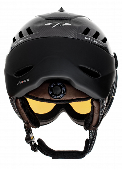 Горнолыжный шлем CP Camurai Carbon Shiny/Black S.T./Dl Vario Brown Pol Ice Mirror - Фото 2 большая