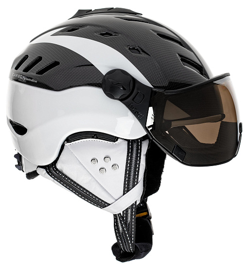 Горнолыжный шлем CP Camurai Carbon Carbon Shiny/White Shiny Decal White - Фото 1 большая