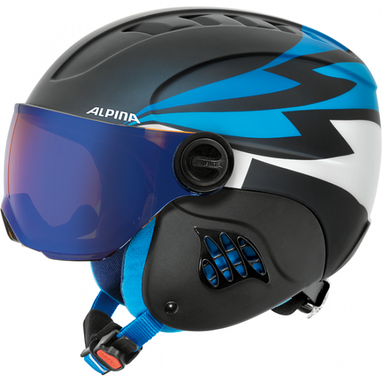Горнолыжный шлем детский Alpina Carat LE Visor HM Nightblue-Denim Matt - Фото 1 большая