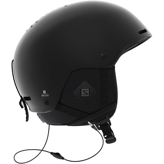 Горнолыжный шлем Salomon Brigade Audio All Black - Фото 2 большая