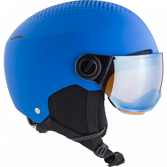 Горнолыжный шлем Alpina Zupo Visor Q-Lite Blue Matt - Фото 1 большая