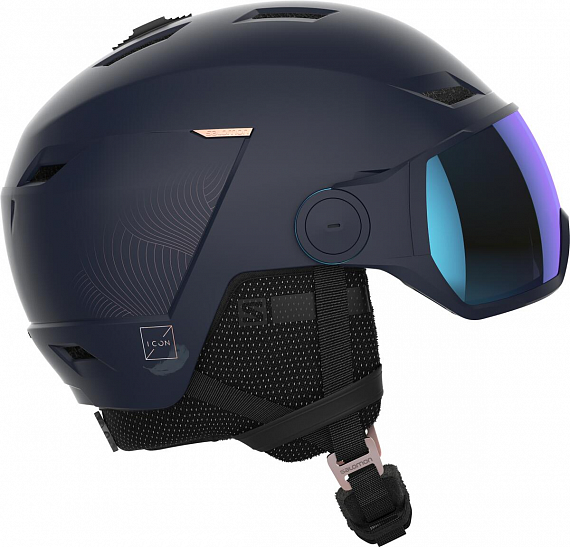 Горнолыжный шлем женский Salomon Icon LT Visor Wisteria/Univ. - Фото 1 большая