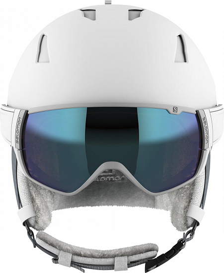 Горнолыжный шлем женский Salomon Mirage Photo White Silver/Univ - Фото 2 большая