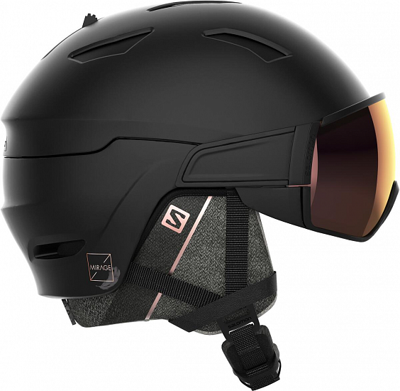 Горнолыжный шлем женский Salomon Mirage Sigma Blk/Pink Gold/Uni - Фото 1 большая