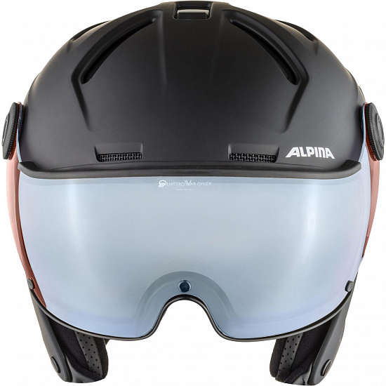 Горнолыжный шлем Alpina Attelas Visor QVM Black Matt Silver - Фото 3 большая