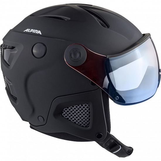 Горнолыжный шлем Alpina Attelas Visor QVM Black Matt Silver - Фото 4 большая