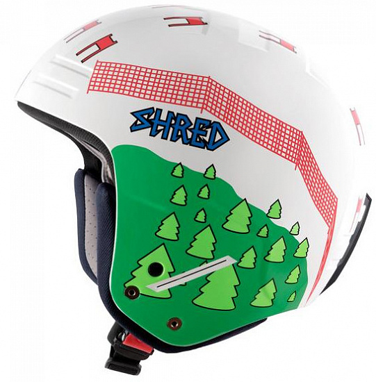 Горнолыжный шлем Shred Basher Ultimate Mr. Gs FIS RH White/Neon Green - Фото 1 большая
