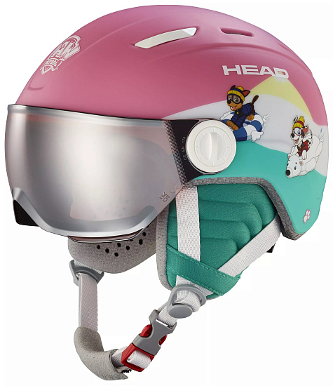 Горнолыжный шлем детский Head Maja Visor Paw Pink - Фото 1 большая