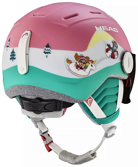 Горнолыжный шлем детский Head Maja Visor Paw Pink - Фото 2 большая